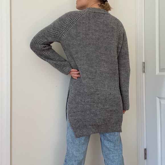 Zara Chunky Knit Side Slit Tunic Sweater - Picture 4 of 11